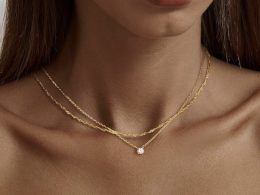 Diamond Necklaces for Women, Dainty 14k Gold/Sterling Silver Choker Necklace Simple Gold Plated CZ Jewelry Necklaces for Women Trendy Gifts